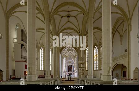 Innenansicht des Chores in der Stadtkirche St. Marien in Torgau, Sachsen, Deutschland, Stockfoto