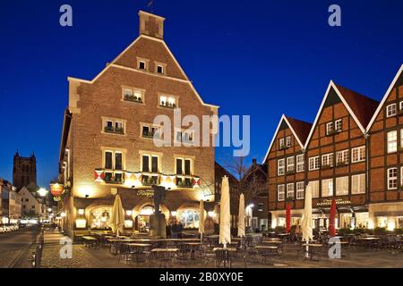 Gastronom Kiepenkerl am Abend, Deutschland, Nordrhein-Westfalen, Münster Stockfoto