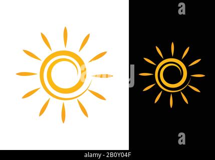 Designvorlage für das Sun Vector Logo, Summer Hot Abstract Sun Stock Vektor