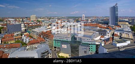 Panorama über die Innenstadt von Leipzig, Sachsen, Deutschland, Stockfoto