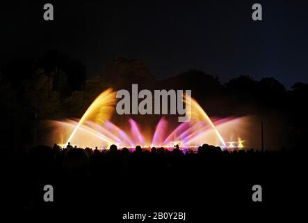 Wasserlichtspiele im Planten un Blomen, Park, Hamburg, Deutschland, Stockfoto