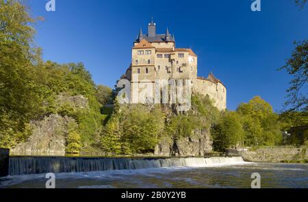 Schloss Kriebstein im Tal der Zschopau, Sachsen, Deutschland, Stockfoto