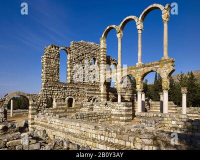 Nordpalast in der antiken Stadt Anjar auch Haoush Mousa, Libanon, Stockfoto