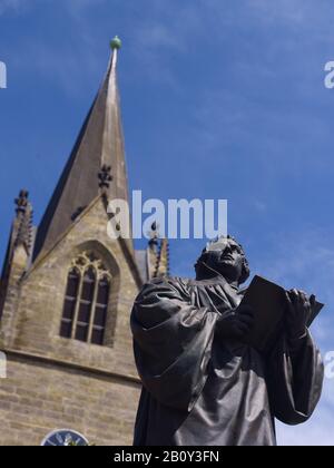 Luther-Denkmal am Anger in Erfurt, Thüringen, Deutschland, Stockfoto