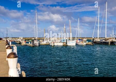 Apollo Bay Harbour entlang der Great Ocean Road in Victoria, Australien Stockfoto