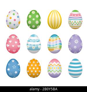 Bunte, dekorierte ostereier Stockfoto