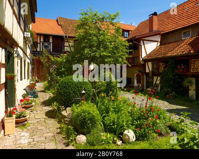 Fachwerkhof in Nordheim vor der Rhön, Rhön-Grabfeld, Unterfranken, Bayern, Deutschland, Stockfoto