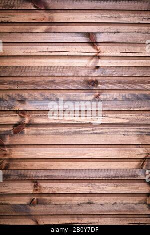 Eine Nahaufnahme der alten Holzbohlen mit Hintergrundtextur Stockfoto