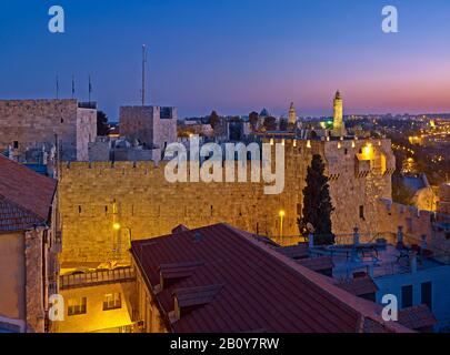 Zitadelle und Davidsturm am Jaffa-Tor in der Altstadt von Jerusalem, Israel, Stockfoto