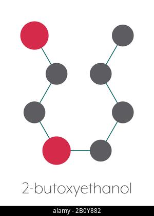 2-Butoxyethanol-Molekül, Abbildung Stockfoto