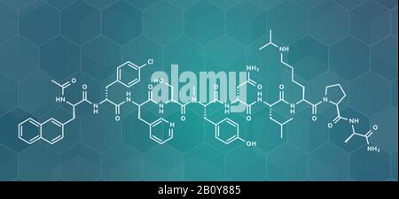 Abarelix Drug Molecule, Illustration Stockfoto