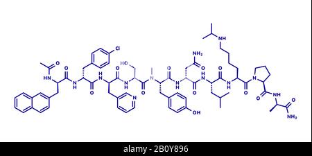 Abarelix Drug Molecule, Illustration Stockfoto