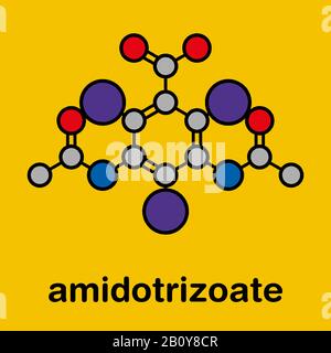 Diatrizoesäure-Kontrastmittelmolekül, Abbildung Stockfoto