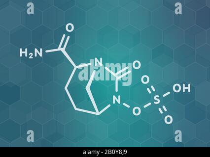 Avibactam Drug Molecule, Illustration Stockfoto