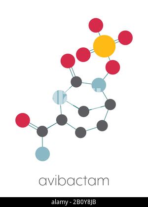 Avibactam Drug Molecule, Illustration Stockfoto