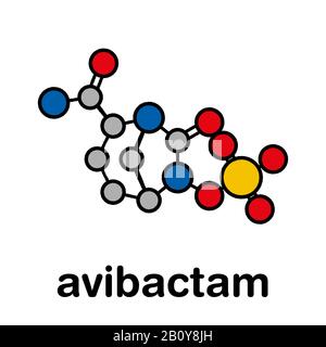 Avibactam Drug Molecule, Illustration Stockfoto