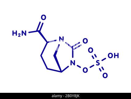 Avibactam Drug Molecule, Illustration Stockfoto