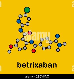 Betrixaban Antikoagulans Wirkstoffmolekül, Abbildung Stockfoto