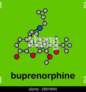 Wirkstoffmolekül Buprenorphin opioid pain Killer, Abbildung Stockfoto