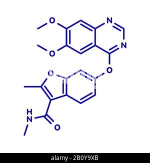 Fruquintinib Krebsmedikament Molekül, Illustration Stockfoto