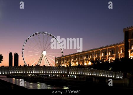 Al Qasba Entertainment District, Emirat Sharjah, Vereinigte Arabische Emirate, Stockfoto