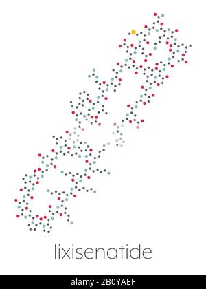 Wirkstoffmolekül Lixisenatide-Diabetes, Abbildung Stockfoto