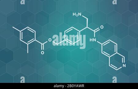 Netarsudil Drug Molecule, Illustration Stockfoto