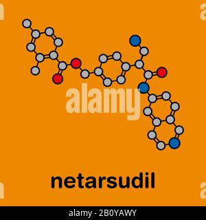 Netarsudil Drug Molecule, Illustration Stockfoto