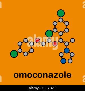 Omoconazol antimykotische Wirkstoffmoleküle, Abbildung Stockfoto