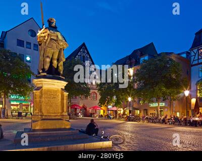 Denkmal für Johann Friedrich den Großmütigen auf dem Markt in Jena, Thüringen, Deutschland, Stockfoto