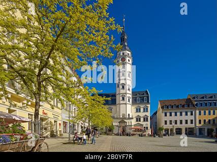 Marktplatz mit Rathaus in Gera-Thüringen, Deutschland, Stockfoto