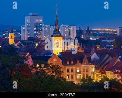 Blick vom Peterberg ins Zentrum von Erfurt, Thüringen, Deutschland, Stockfoto