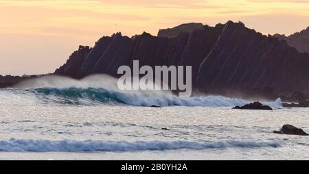 Strand Arifana, Algarve, Portugal, Stockfoto