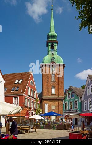 St.-Nikolai-Kirche in Kappeln an der Schlei, Kreis Schleswig-Flensburg, Schleswig-Holstein, Deutschland, Stockfoto