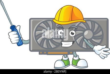 Smart Automotive Gaming VGA-Karte im Cartoon-Stil Stock Vektor