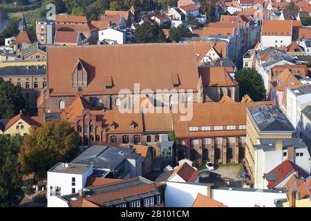 Blick von der Marienkirche auf das Katharinenkloster, Kulturhistorisches Museum, in Stralsund, Mecklenburg-Vorpommern, Deutschland Stockfoto