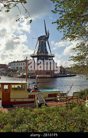 Adriaan Windmühle in Haarlem, Nord Holland, Niederlande Stockfoto