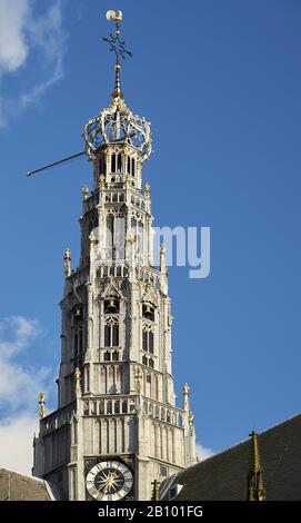 Die Große oder St. Bavo Kirche, Kirchturm, Haarlem, Nord Holland, Niederlande Stockfoto