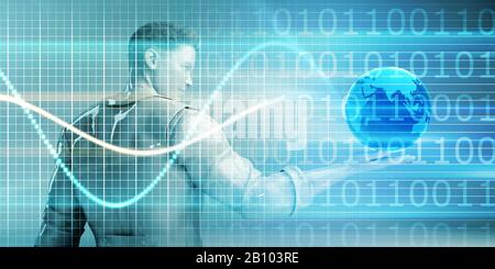 Global Solutions Technology Concept abstract as Art Stockfoto