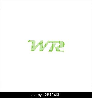 Vorlage für das anfängliche Design des WR- oder rw-Logos Stock Vektor