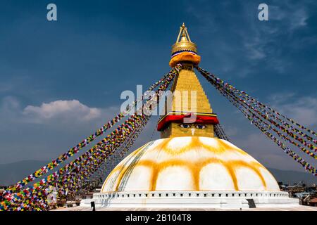 Großer Stupa von Bodnath, Kathmandu, Nepal Stockfoto