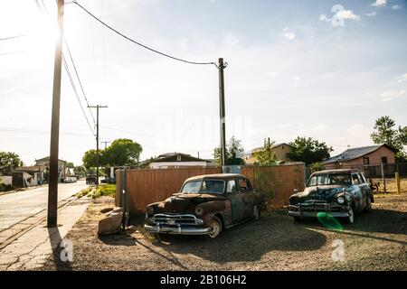 Alte Autos, Holbrook, Historic Route 66, Navajo County, Arizona, USA Stockfoto