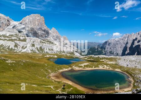 Lago dei Piani, Crodon di San Candido, Naturpark drei Zinnen, Dolmen, Südtirol, Italien Stockfoto