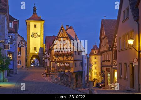 Siebersturm am Plönlein, Rothenburg ob der Tauber, Mittelfranken, Bayern, Deutschland Stockfoto