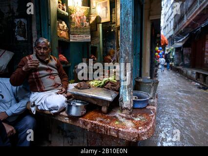 Paan-Verkäufer, Varanasi, Indien Stockfoto