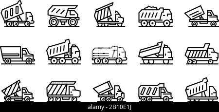 Kippsymbole festgelegt, Umrissstil Stock Vektor