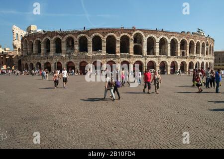 Amphitheater von Verona, Venetien, Italien Stockfoto