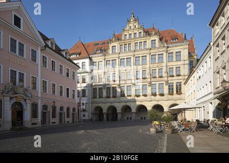 Neues Rathaus am Untermarkt von Goerlitz, Sachsen, Deutschland Stockfoto