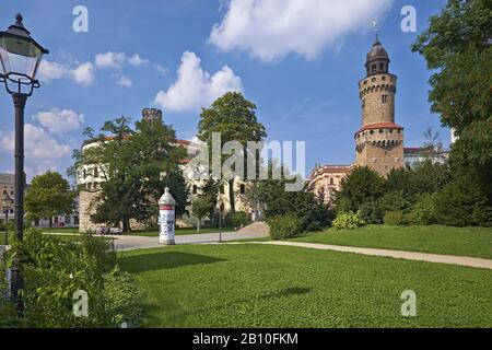 Reichenbacher Turm und Kaisertrutz am Demianiplatz in Görlitz-Sachsen Stockfoto