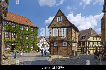 Häuser im Finkenherd, Quedlinburg, Sachsen-Anhalt, Deutschland Stockfoto